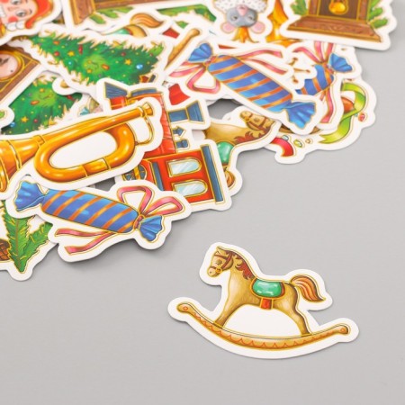 Stickers for creativity "New Year's fairy tale" embossing gold set 48 pcs 9x7x0.8 cm-3