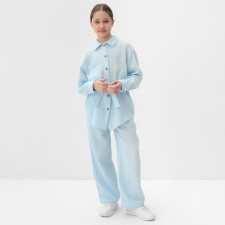 A set for a girl (shirt and trousers) minku Blue color, height 134 cm