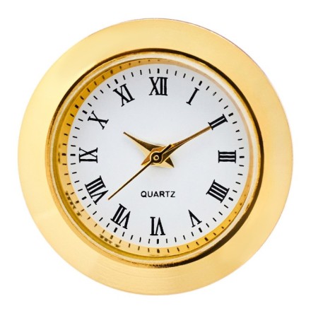 Quartz clock, D-2.5 cm, LQ377A, discrete move, gold-2