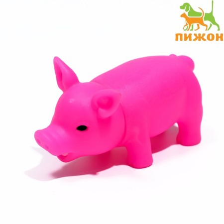 Brying toy "Little Pig" for dogs, 9 cm, pink