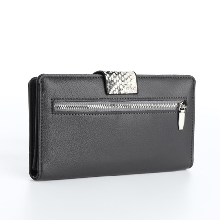 Women's wallet on magnet, gray color-1
