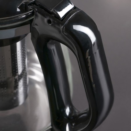 Glass teapot “Illusion”, 1.5 l, with metal sieve, black color-3