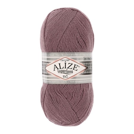 Yarn "Superlana Tig" 25% wool, 75% acrylic 570m/100g (312 lilac)-1