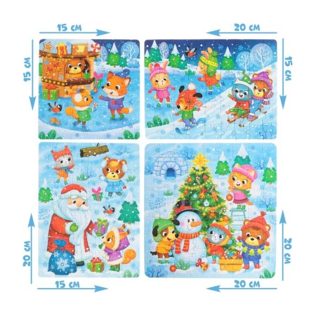 Puzzles set 4 in 1 "winter joys"-1