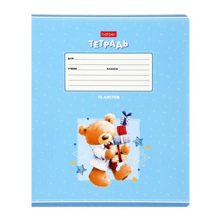 Notebook 12 sheets in a cage on a clip "Funny Bear", mix-2