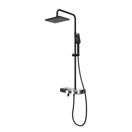 The shower system wasserkraft a11401, tropical shower, thermostat, hand watering can, chrome/black