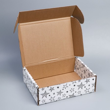 Box Gift team, packaging, “stars”, white, 27 x 21 x 9 cm-4