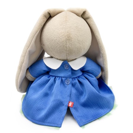 Soft toy "Bunny Mi", in a blue dress with roses, 23 cm-2