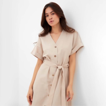 Women's dress on buttons MIST Summer Time, Beige, R.50-4