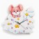 Watch walls, series: children's, "bunny on the cloud", discrete move, 23 x 25.5 cm, 1 aa