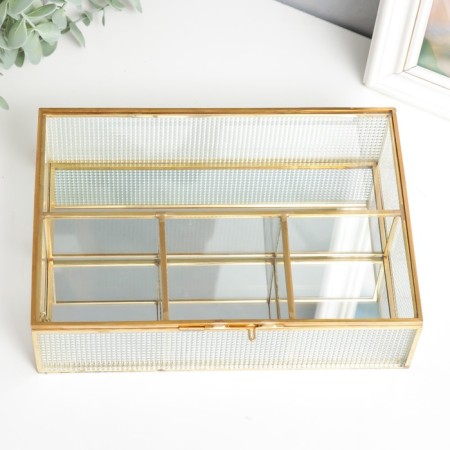 Organizer Casket Glass for trifles "Squares" 6x16.5x23 cm-2