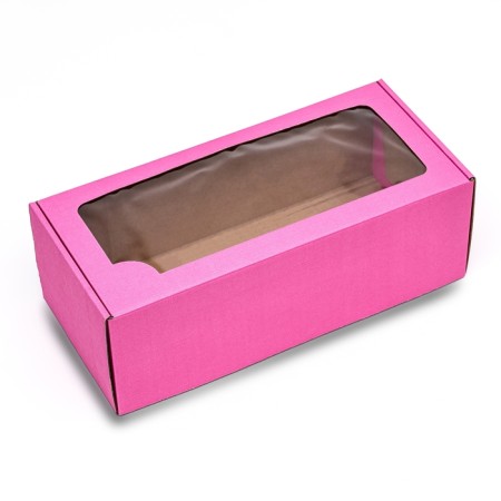 The box is self -assembly, with a window, pink, 16 x 35 x 12 cm.-1