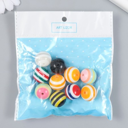 Busina for creativity plastic "Striped ball" 2x2x2 cm-2