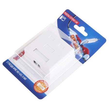 Network Lan Roset, on the wall, 2 nest 8P88C (RJ-45), CAT 5E REXANT-2