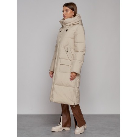 Coat insulated winter female, size 42, beige color-13