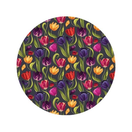 Pareo and beach rug "Multi -colored tulips", d = 150 cm-1