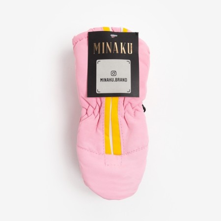 Mittens of winter children's minku, central pink, river 16-17 (20 cm)-6