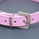 A collar with rows of 4 rows and rhinestones on a buckle, 38 x 1.5 cm, Osh 26-33, pink
