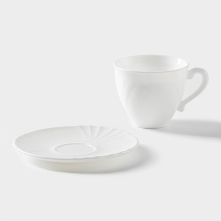 Tea service Luminarc Cadix, 220 ml, 6 people, glass ceramics, white-3