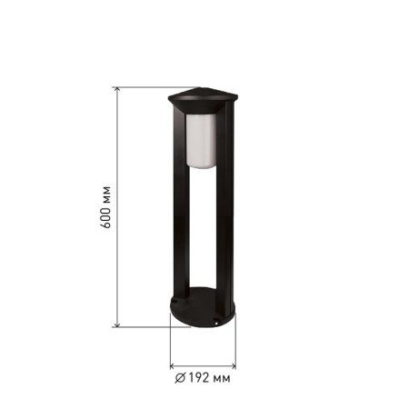 Lamp Garden Era E27, IP54, 20W, 192x192x600 mm, black-1