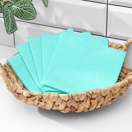 Napkins viscose universal shares, cleaning rags, 5 pcs, 30 × 30 cm, green color-7