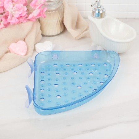 Shelf in the bathroom corner on suction cups Bath Collection, 24 × 19 × 3 cm, color mix-4