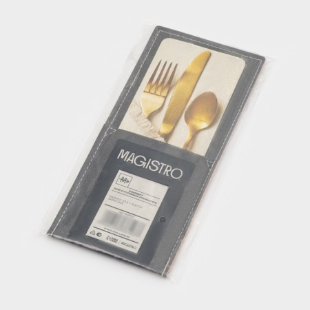 The envelope for the magistro cutlery, eco -leather, 23.5 × 10.8 cm, gray-2