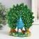 Souvenir Polystone "Green Peacock with the Royal Tail" 11.5x6x12 cm