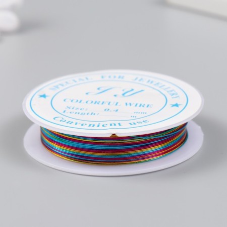 Biser wire d 0.4 mm, 12 m, multi -colored No. 1-1