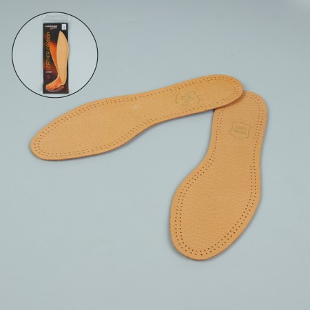 Antibacterial, two-layer, 35-36r-r insoles insole up shoes, pair, beige color, Leather Carbon