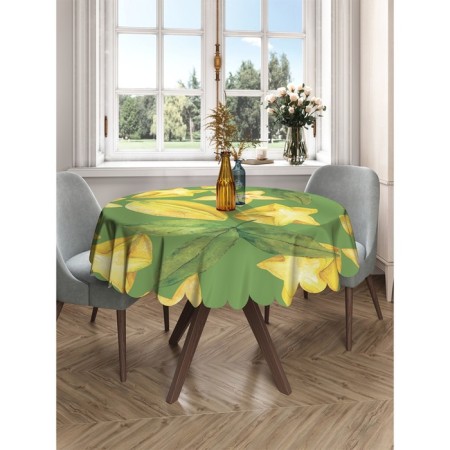 Gabel on the table "Tropical carambola", round, Saten, d = 150 cm-2