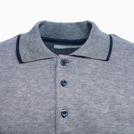 Male polo with long sleeve, gray/blue color, size l-5