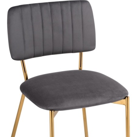 Armond Metal/velor, Golden/Gray chair 45x53x80 cm-4
