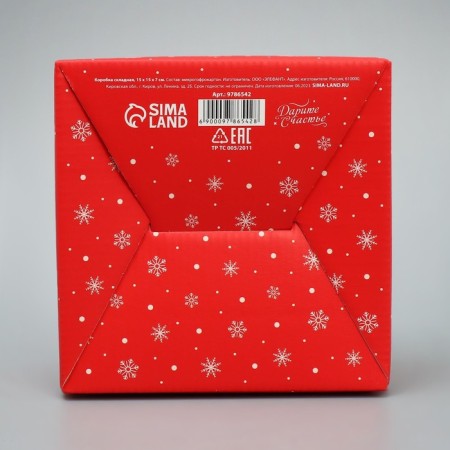 Folding box "New Year's bear", 15 x 15 x 7 cm, New Year-4