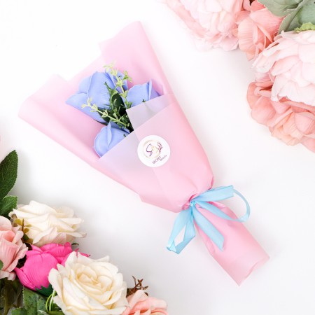 Bouquet of soap roses, blue