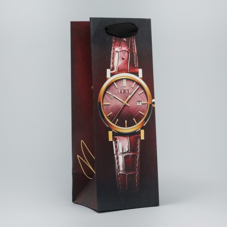 Gift package for a bottle, packaging, “drink time”, 9 x 25 x 8.9 cm