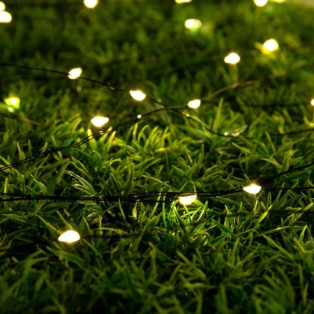 Garland "thread" 10 m Rosa, IP44, silver thread, 100 LED, warm white glow, 2 modes, solar battery-2