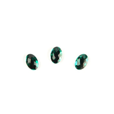 Rhinestones for nail design TNL "Oval", emerald, 10 pcs