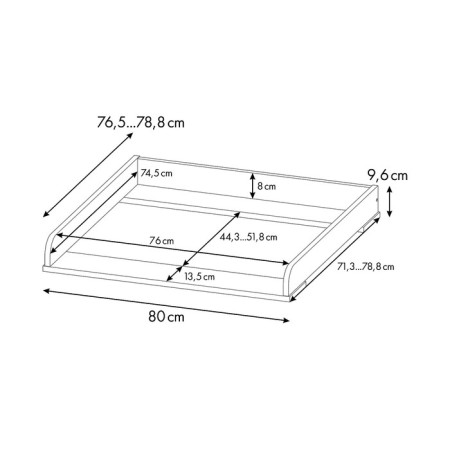 Frame for swaddling universal for the chest of drawers Polini Kids, color graphite-9
