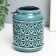 Ceramics candlestick for 1 candle "Lantern. Rombs" Green 9x9x12 cm