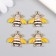 Decor for creativity metal, enamel "White bee" 2.4x2.1 cm
