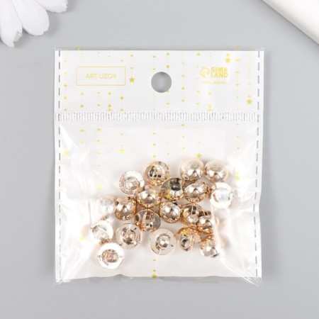 Buttons plastic for creativity on the leg "smooth ball" gold set 20 pcs 1x1 cm-4