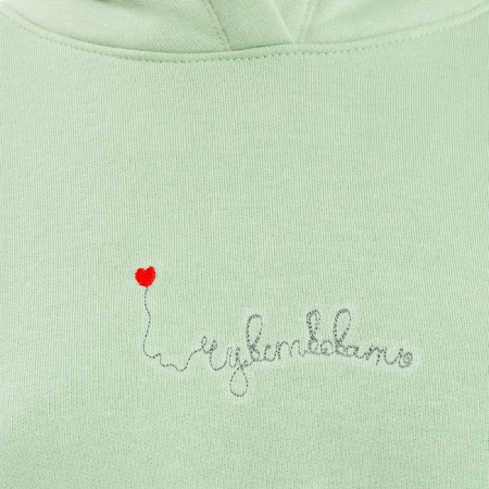 Women's sweatshirt was laid down, the color of the light green, size 44 (s)-4