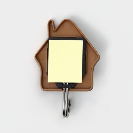 Hooks of self -adhesive deed "wooden houses", 3 pcs, a dark tree color-4