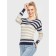 Female jumper with a decorative strip conte elegant, size XS, Blue-yellow color