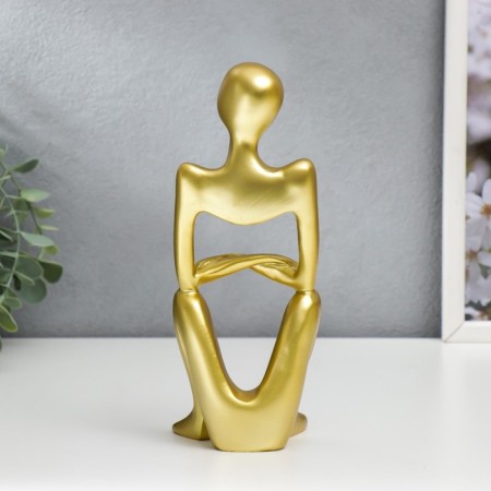Souvenir Polystone "Abstraction - Dreamer" Gold 22x6x8 cm-2