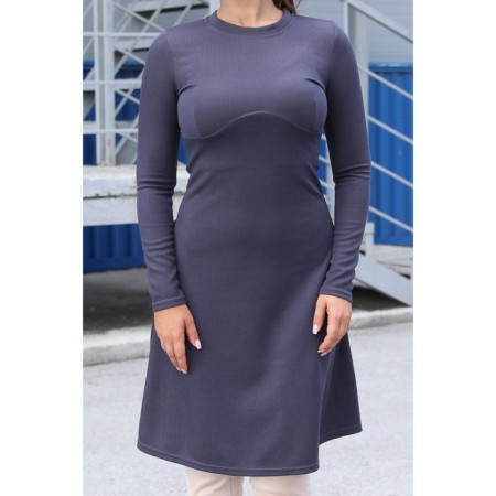 Women's dress, size 48, gray color-5