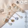 A set of pins (6 pcs.) “Pearl Assorted”, 6.5 cm, white color in gold