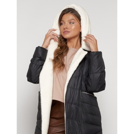 Coat insulated winter female, size 48, black color-27