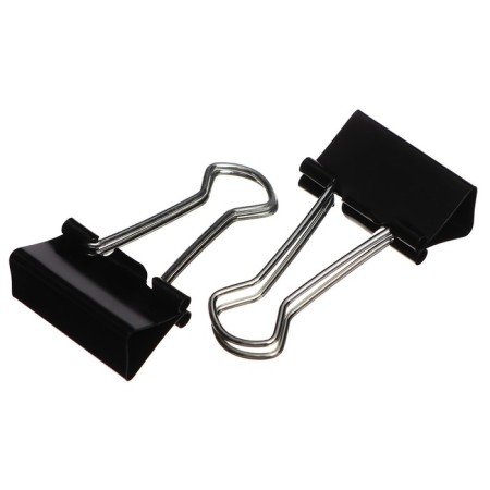 A set of paper clamps 32 mm, 24 pieces, in a plastic tube, black-1